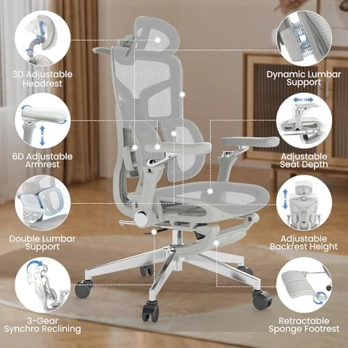 Ergonomic Office Chair with Footrest — Smart Chairs, MOJAY