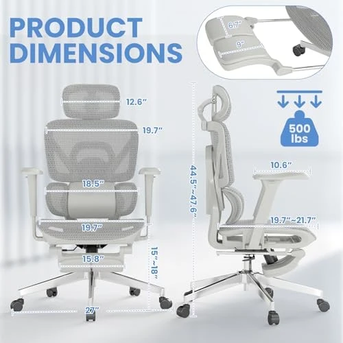 Ergonomic Office Chair with Footrest — Smart Chairs, MOJAY