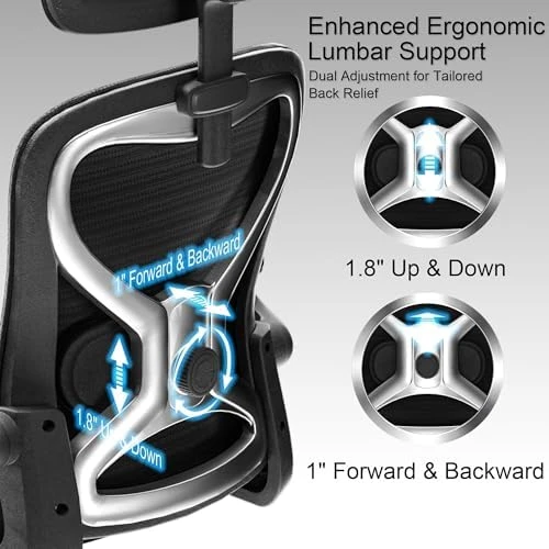 Ergonomic Office Chair with Lumbar Support & 3D Headrest — Smart Chairs, CASASIO