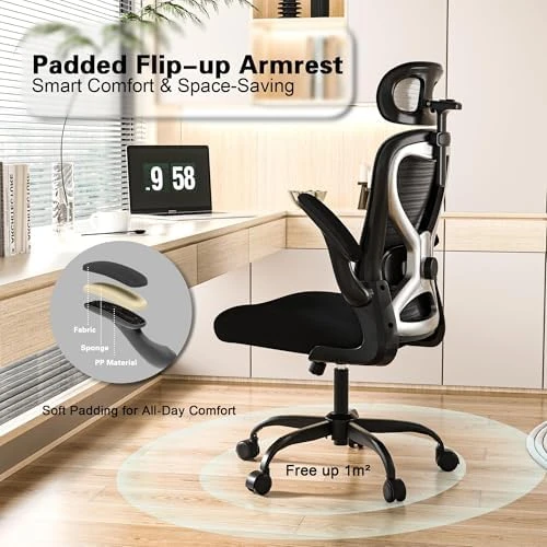 Ergonomic Office Chair with Lumbar Support & 3D Headrest — Smart Chairs, CASASIO