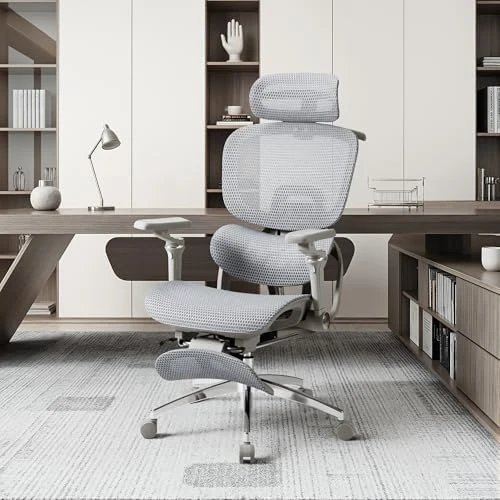 Ergonomic Office Chair with Massage and Heat, Reclining Mesh Chair with Footrest and 6D Armrest, Adjustable Headrest and... — Smart Chairs, JUMMICO