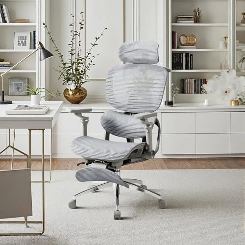 Ergonomic Office Chair with Massage and Heat, Reclining Mesh Chair with Footrest and 6D Armrest, Adjustable Headrest and... — Smart Chairs, JUMMICO
