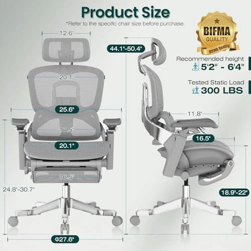 Ergonomic Office Chair with Sync Lumbar Support & Sliding Seat — Smart Chairs, GABRYLLY