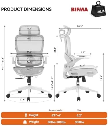 Ergonomic Office Chair with Wide Headrest & Adaptive Lumbar Support — Smart Chairs, SIHOO