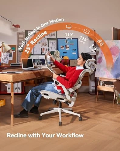 Ergonomic Office Chair with Wide Headrest & Adaptive Lumbar Support — Smart Chairs, SIHOO