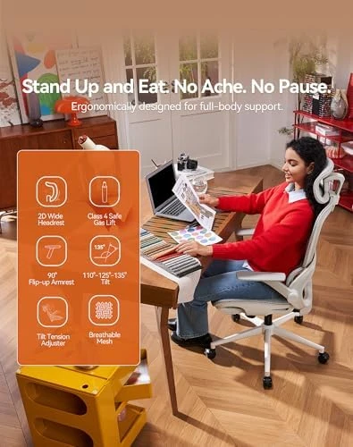 Ergonomic Office Chair with Wide Headrest & Adaptive Lumbar Support — Smart Chairs, SIHOO