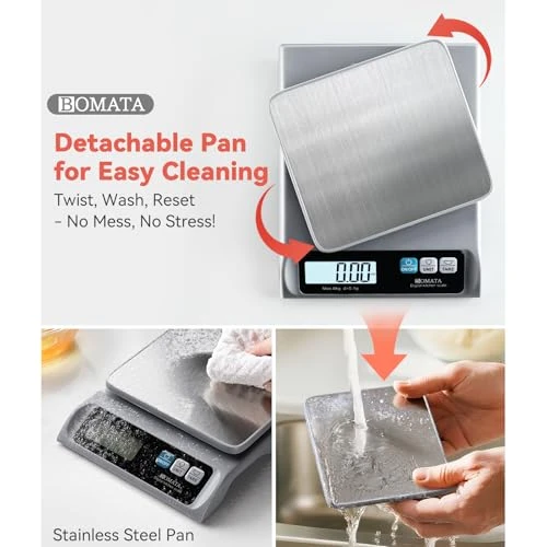 Food Scale with Removable Stainless Steel Pan — Kitchen Gadgets, BOMATA