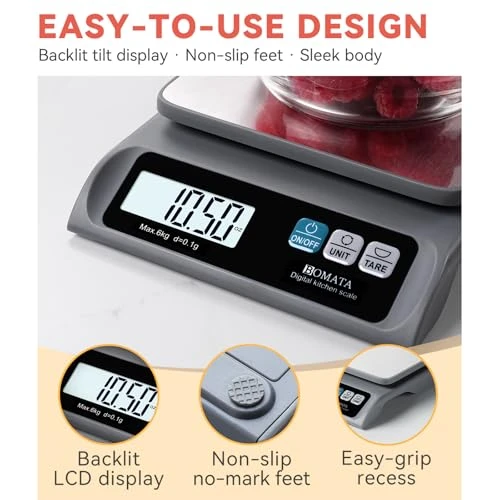 Food Scale with Removable Stainless Steel Pan — Kitchen Gadgets, BOMATA