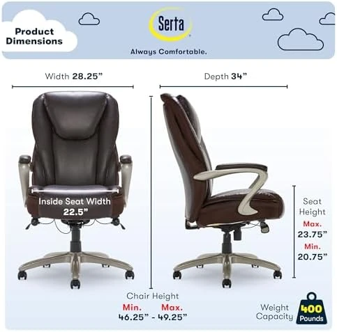 Hensley Big & Tall Ergonomic High-Back Office Chair — Smart Chairs, Serta