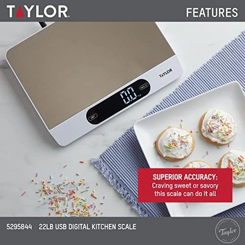 High Capacity Kitchen Food Scale with Stainless Steel Surface — Kitchen Gadgets, Taylor