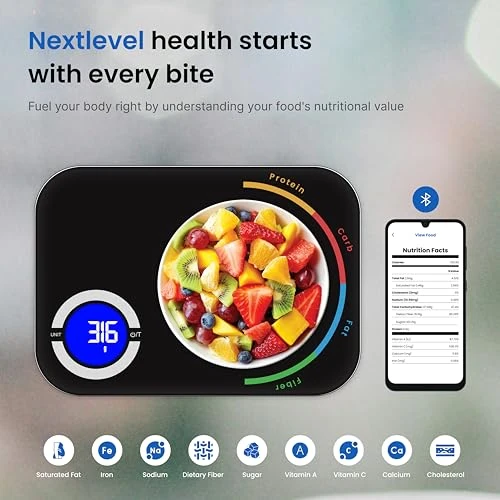 Pro Black Smart Scale Fitness Combo for Body Weight and Food Nutrition Scale — Smart Scale, NEXTLEVEL FIT