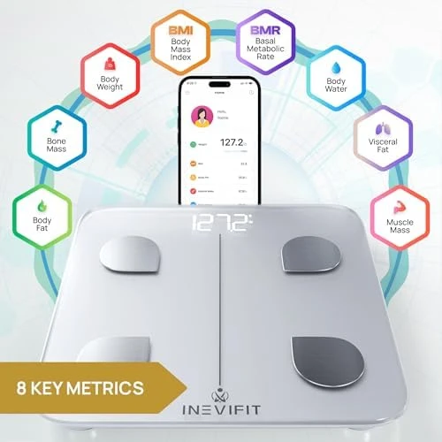Smart Bluetooth Scale & Digital Kitchen Scale Fitness Bundle — Smart Scale, INEVIFIT