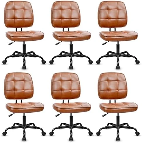 Armless Home Office Chair, Small Ergonomic Mesh Back Desk Chair with Lumbar Support and Wheels — Smart Chairs, CLATINA