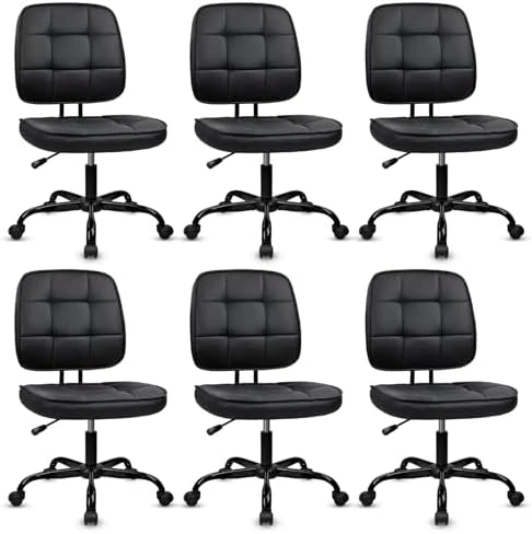 Armless Home Office Chair, Small Ergonomic Mesh Back Desk Chair with Lumbar Support and Wheels — Smart Chairs, CLATINA