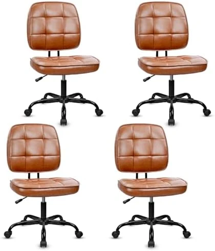 Armless Home Office Chair, Small Ergonomic Mesh Back Desk Chair with Lumbar Support and Wheels — Smart Chairs, CLATINA