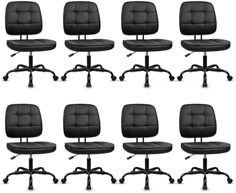 Armless Home Office Chair, Small Ergonomic Mesh Back Desk Chair with Lumbar Support and Wheels — Smart Chairs, CLATINA