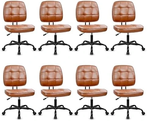 Armless Home Office Chair, Small Ergonomic Mesh Back Desk Chair with Lumbar Support and Wheels — Smart Chairs, CLATINA