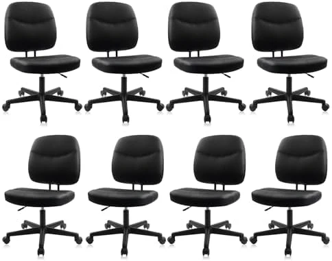Armless Home Office Chair, Small Ergonomic Mesh Back Desk Chair with Lumbar Support and Wheels — Smart Chairs, CLATINA