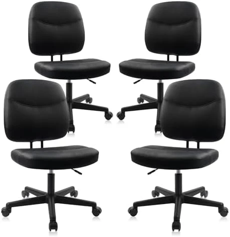 Armless Home Office Chair, Small Ergonomic Mesh Back Desk Chair with Lumbar Support and Wheels — Smart Chairs, CLATINA