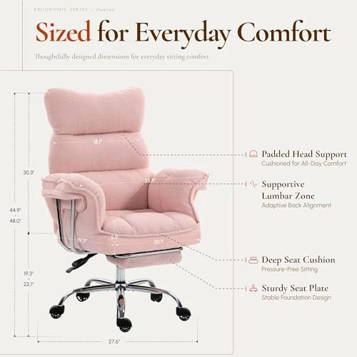 Big and Tall Office Chair, Ergonomic Desk Chair with Thick Cushion, Wide Seat & Armrests Computer Gaming Chair, High... — Smart Chairs, Dowinx