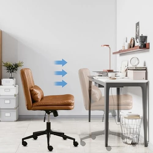 Criss Cross Chair with Wheels Armless Wide Cross Legged Office Chair — Smart Chairs, TUNYI