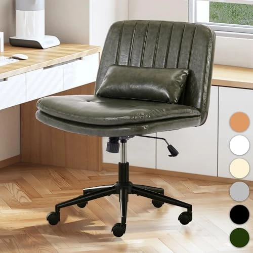 Criss Cross Chair with Wheels Armless Wide Cross Legged Office Chair — Smart Chairs, TUNYI