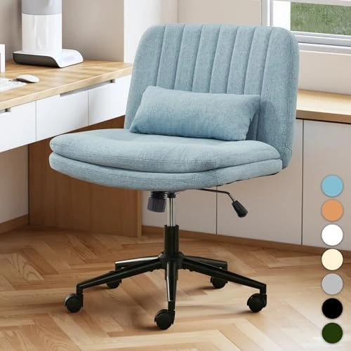Criss Cross Chair with Wheels Armless Wide Cross Legged Office Chair — Smart Chairs, TUNYI