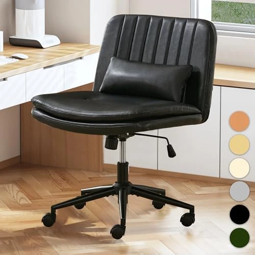 Criss Cross Chair with Wheels Armless Wide Cross Legged Office Chair — Smart Chairs, TUNYI
