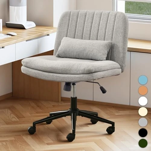 Criss Cross Chair with Wheels Armless Wide Cross Legged Office Chair — Smart Chairs, TUNYI