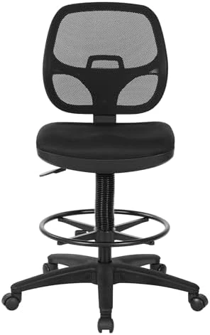 Deluxe Breathable Mesh Back Ergonomic Drafting Chair with Lumbar Support and Adjustable Footring — Smart Chairs, Office Star