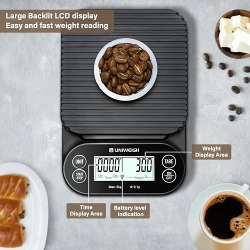 Digital Coffee Scale with Timer — Kitchen Gadgets, UNIWEIGH