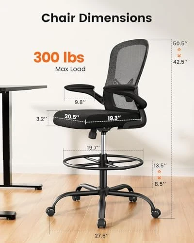 Drafting Chair with Foot Ring and Lumbar Support — Smart Chairs, ErGear