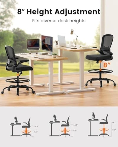 Drafting Chair with Foot Ring and Lumbar Support — Smart Chairs, ErGear