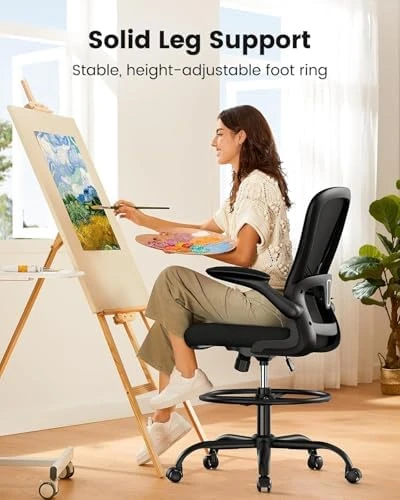 Drafting Chair with Foot Ring and Lumbar Support — Smart Chairs, ErGear