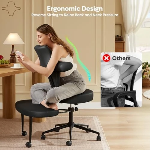 Ergonomic Cross Legged Office Chair Extra Wide for ADHD and Meditation — Smart Chairs, Pinmoco