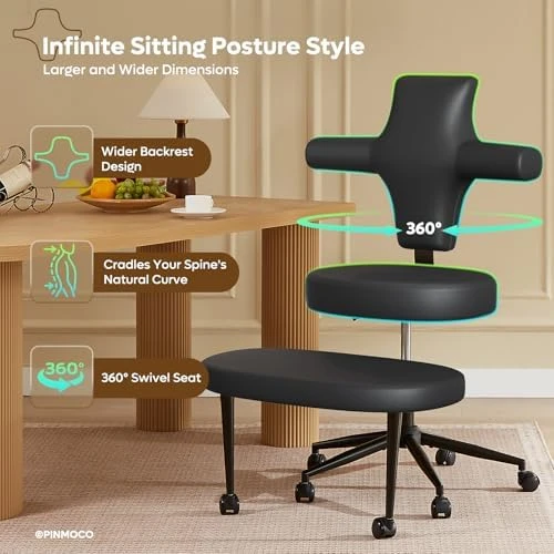 Ergonomic Cross Legged Office Chair Extra Wide for ADHD and Meditation — Smart Chairs, Pinmoco