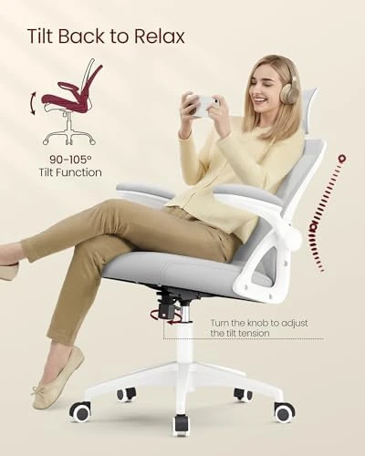 Ergonomic Mesh Office Chair with Adjustable Lumbar Support and Headrest — Smart Chairs, VASAGLE