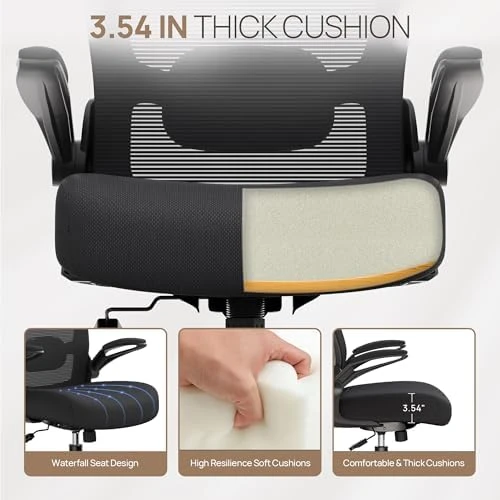 Ergonomic Office Chair with Flip-up Armrests & 135° Recline — Smart Chairs, Mimoglad