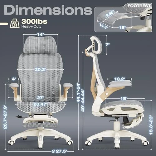 Ergonomic Office Chair with Footrest — Smart Chairs, ELABEST
