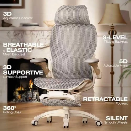 Ergonomic Office Chair with Footrest — Smart Chairs, ELABEST