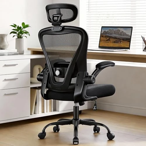 Ergonomic Office Chair with Headrest, Lumbar Support & Flip-up Armrests — Smart Chairs, OwgeinSet