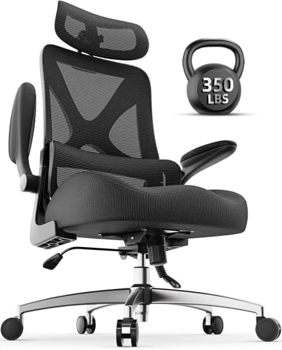 Ergonomic Office Chair with Headrest, Lumbar Support, Flip-Up Armrests, Thick Memory Foam Seat — Smart Chairs, FAMIDOLE