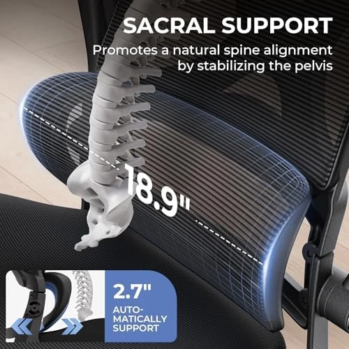 Ergonomic Office Chair with Headrest, Lumbar Support, Flip-Up Armrests, Thick Memory Foam Seat — Smart Chairs, FAMIDOLE