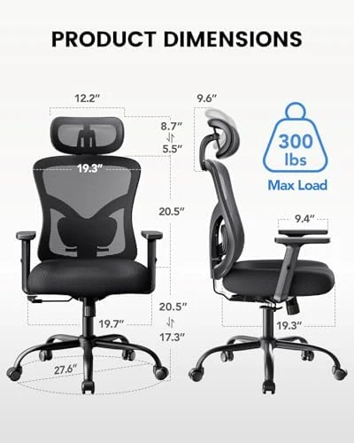 Ergonomic Office Chair with Padded Lumbar Support — Smart Chairs, NOBLEWELL