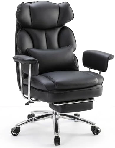 Executive Home Office Desk Chair - Ergonomic Big Tall High Back with Footrest & Lumbar Support, Reclining Height... — Smart Chairs, Sweetcrispy
