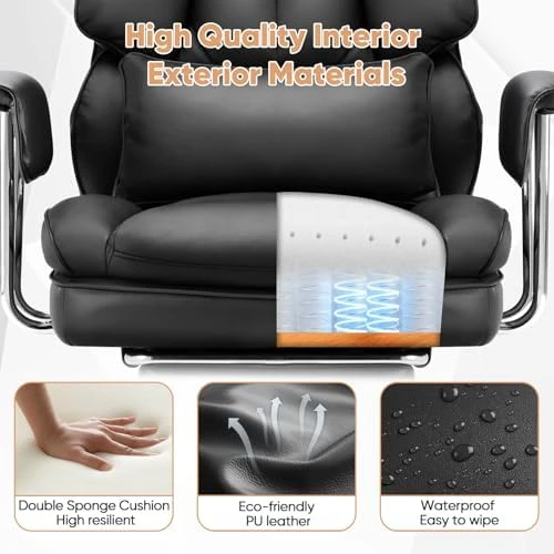 Executive Home Office Desk Chair - Ergonomic Big Tall High Back with Footrest & Lumbar Support, Reclining Height... — Smart Chairs, Sweetcrispy