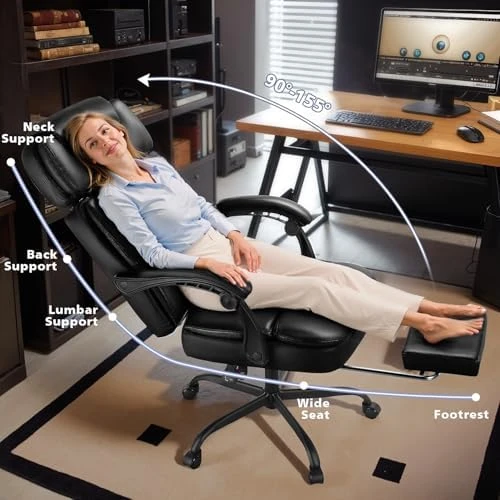 Executive Office Chair with Foot Rest for Heavy People — Smart Chairs, WAILOR