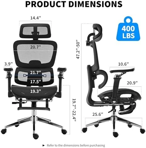 Mesh Ergonomic Office Chair with 6D Armrests — Smart Chairs, hujusko