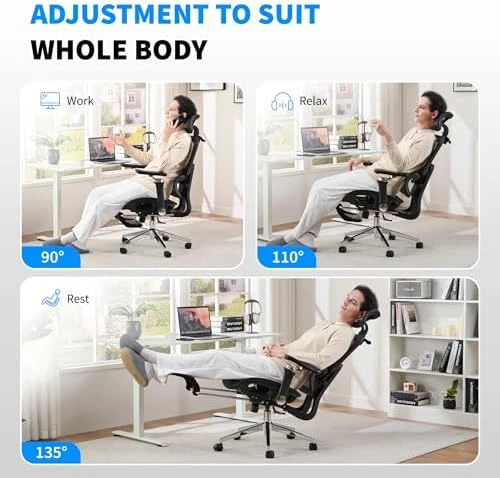 Mesh Ergonomic Office Chair with 6D Armrests — Smart Chairs, hujusko