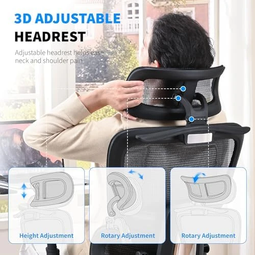 Mesh Ergonomic Office Chair with 6D Armrests — Smart Chairs, hujusko